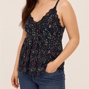 Knix Womens Dainty Blue Colourful Floral Babydoll Top Lace Small Coquette‎ Fairy